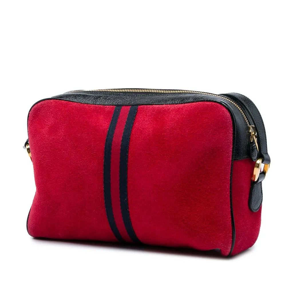 Gucci Suede Web Ophidia Crossbody Red Leather Very good - Back View