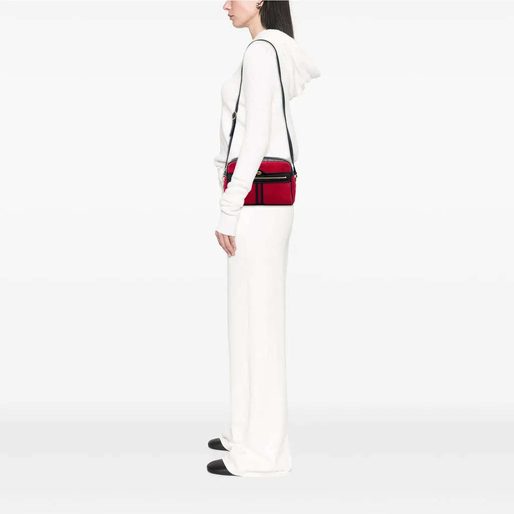 Gucci Suede Web Ophidia Crossbody Red Leather Very good - Box View