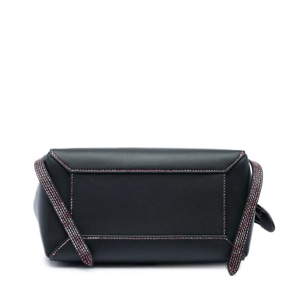Celine Micro Grained Calfskin Stitch Belt Bag Black Leather Good - Inside View