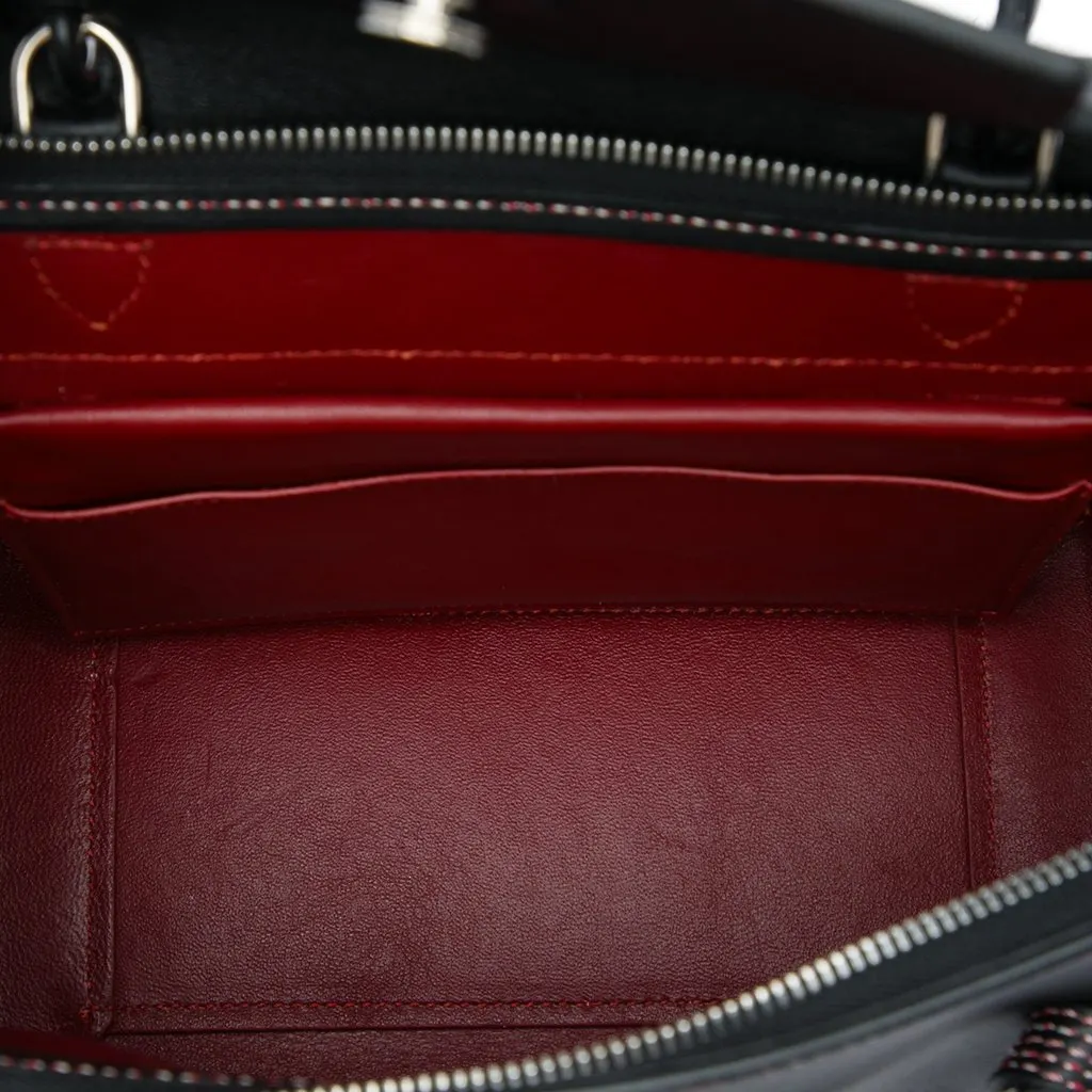 Celine Micro Grained Calfskin Stitch Belt Bag Black Leather Good - Model View