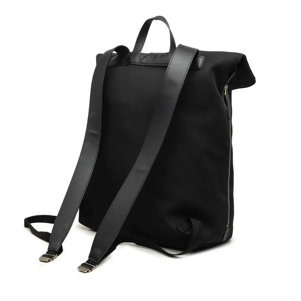 Gucci Canvas Techno Web Fold Over Backpack Black Very good - Back View