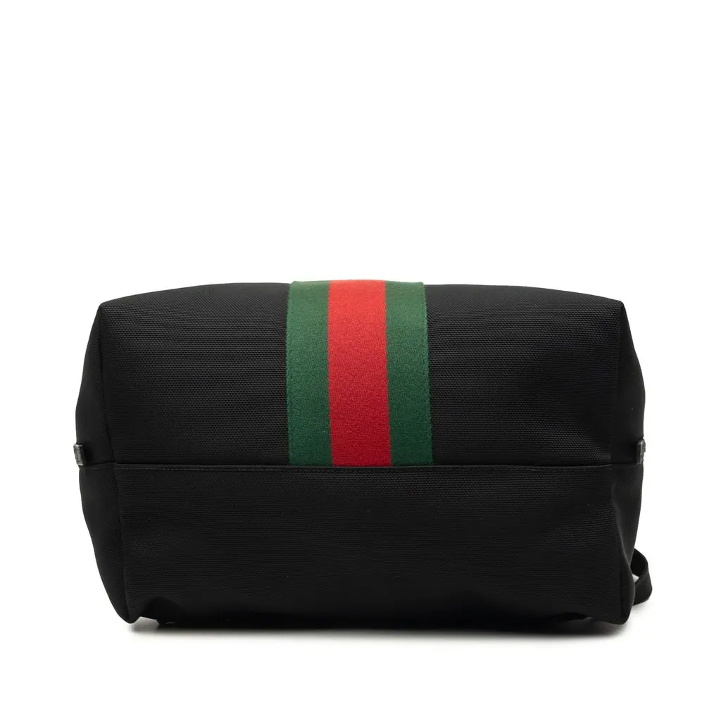 Gucci Canvas Techno Web Fold Over Backpack Black Very good - Inside View