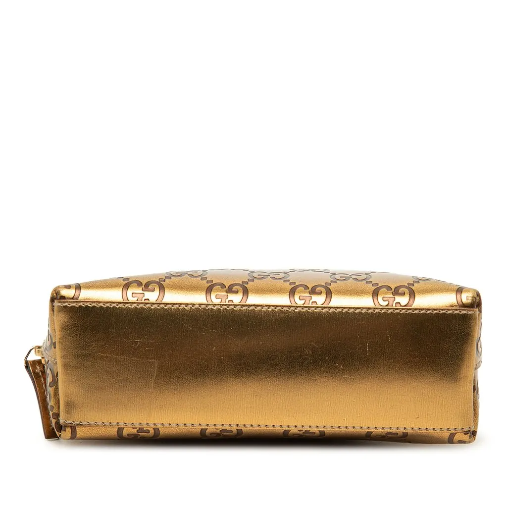 Gucci Metallic Guccissima Pouch Gold Leather Very good - Inside View