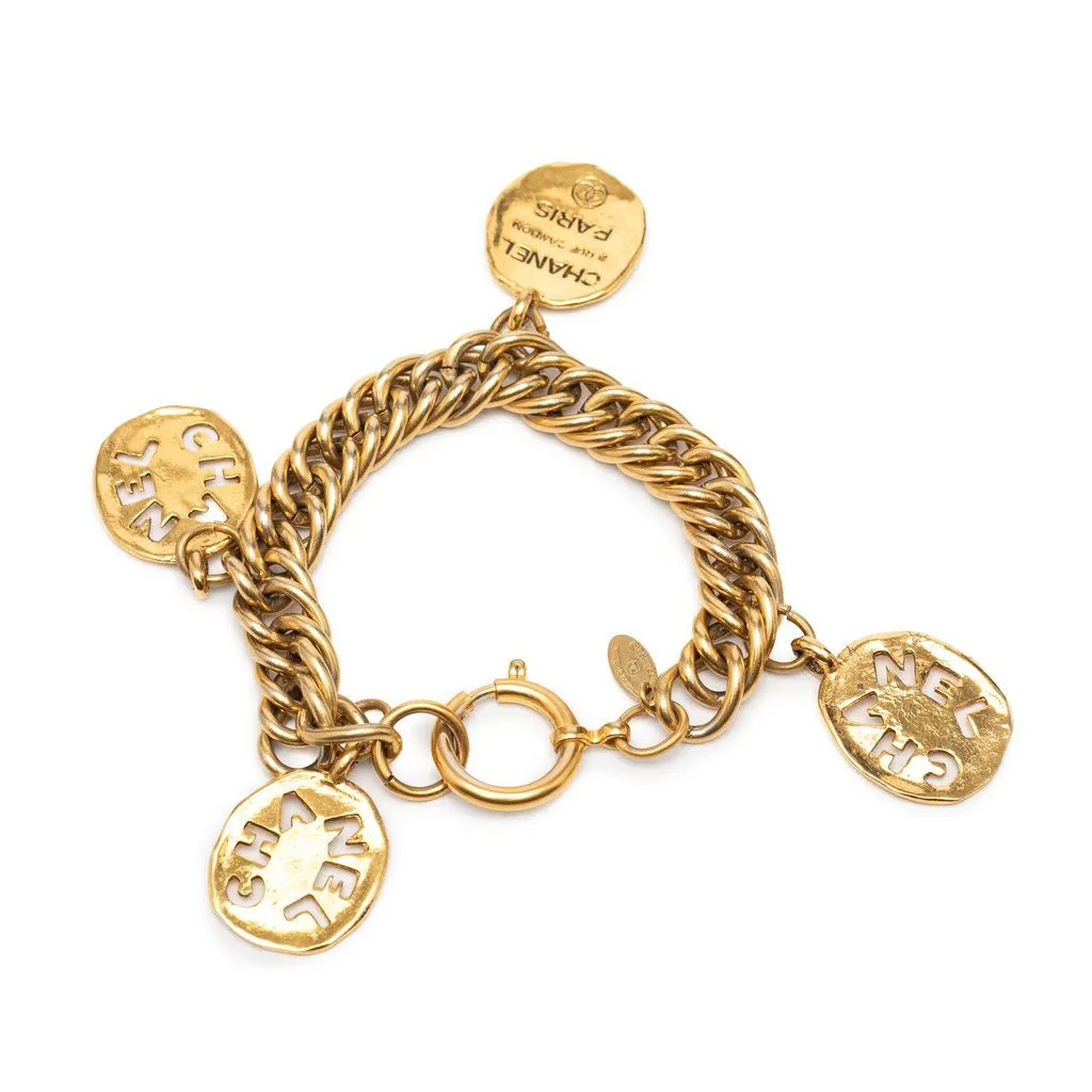 Chanel Gold Plated 31 Rue Cambon Logo Charm Bracelet Gold Metal Very good - Inside View