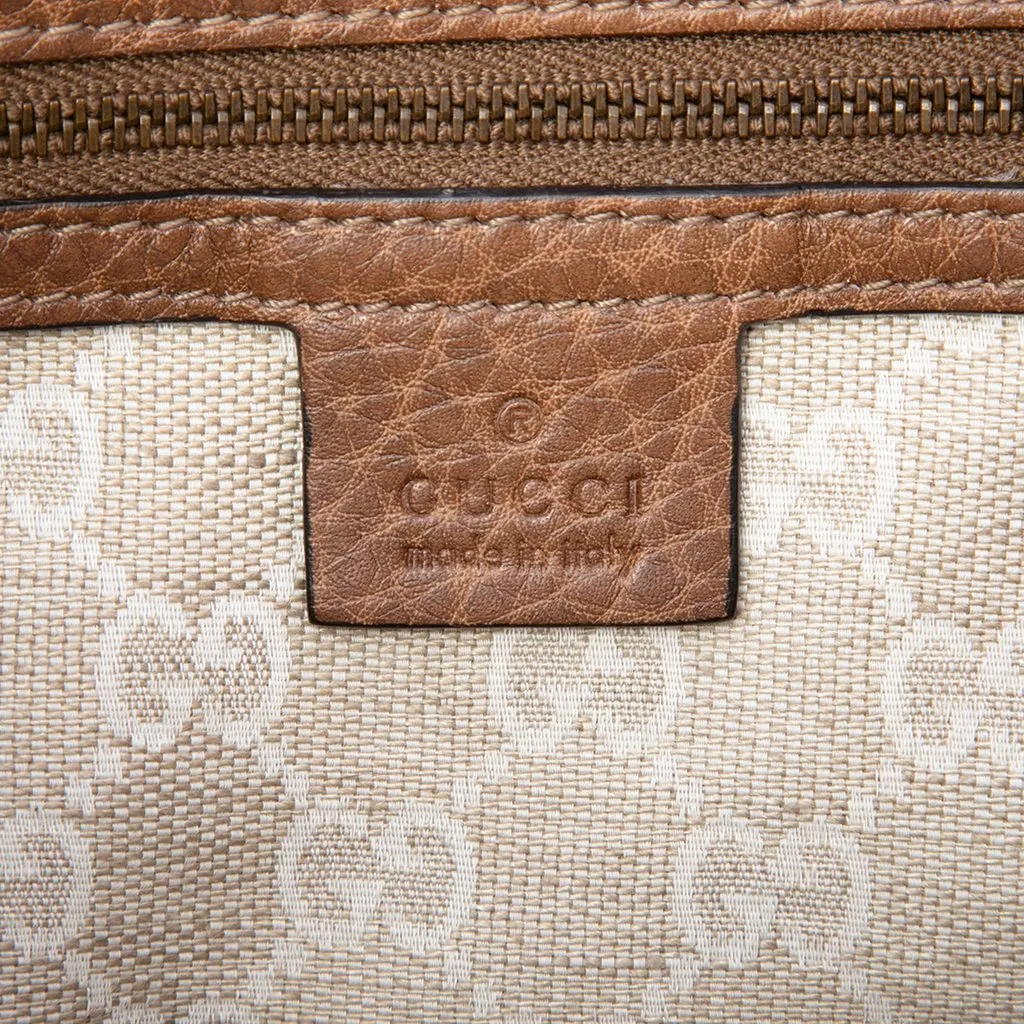 Gucci Grained Calfskin Harness Shoulder Bag Brown Leather Very good - Box View