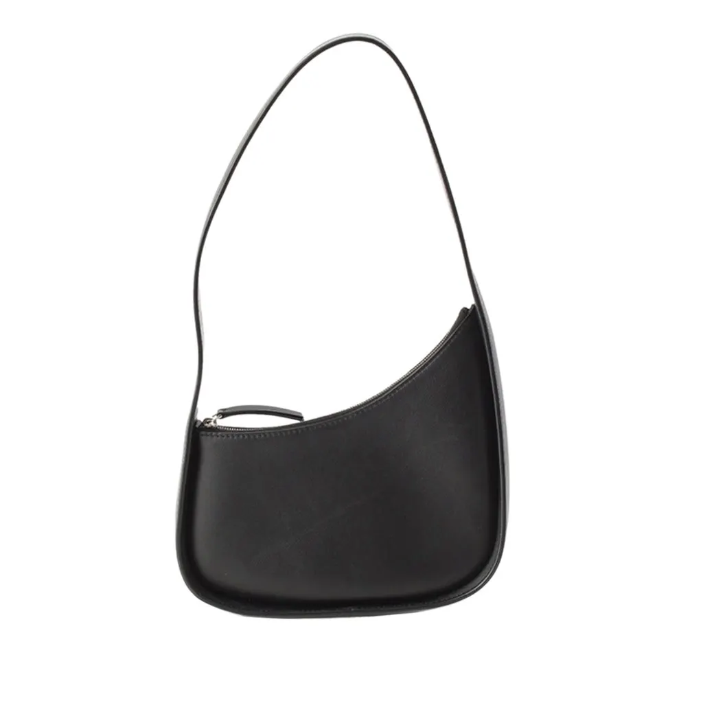 The Row Leather Half Moon Shoulder Bag