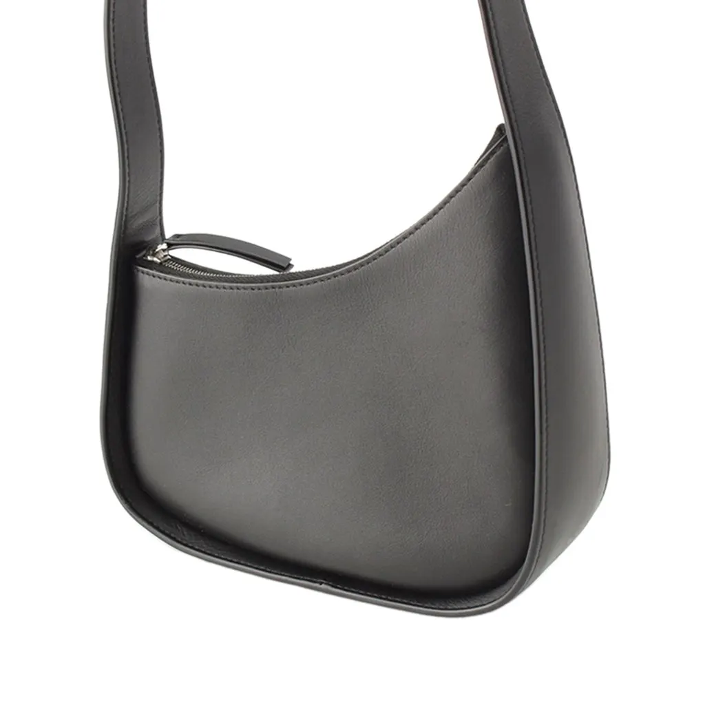 The Row Leather Half Moon Shoulder Bag Black Leather Very good - Model View