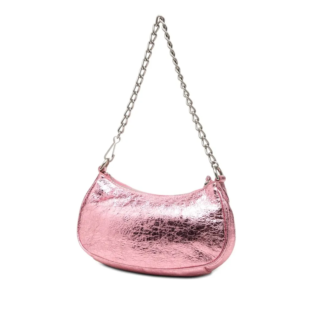 Balenciaga Mini Metallic Lambskin Motocross Le Cagole Pink Leather Very good - Back View
