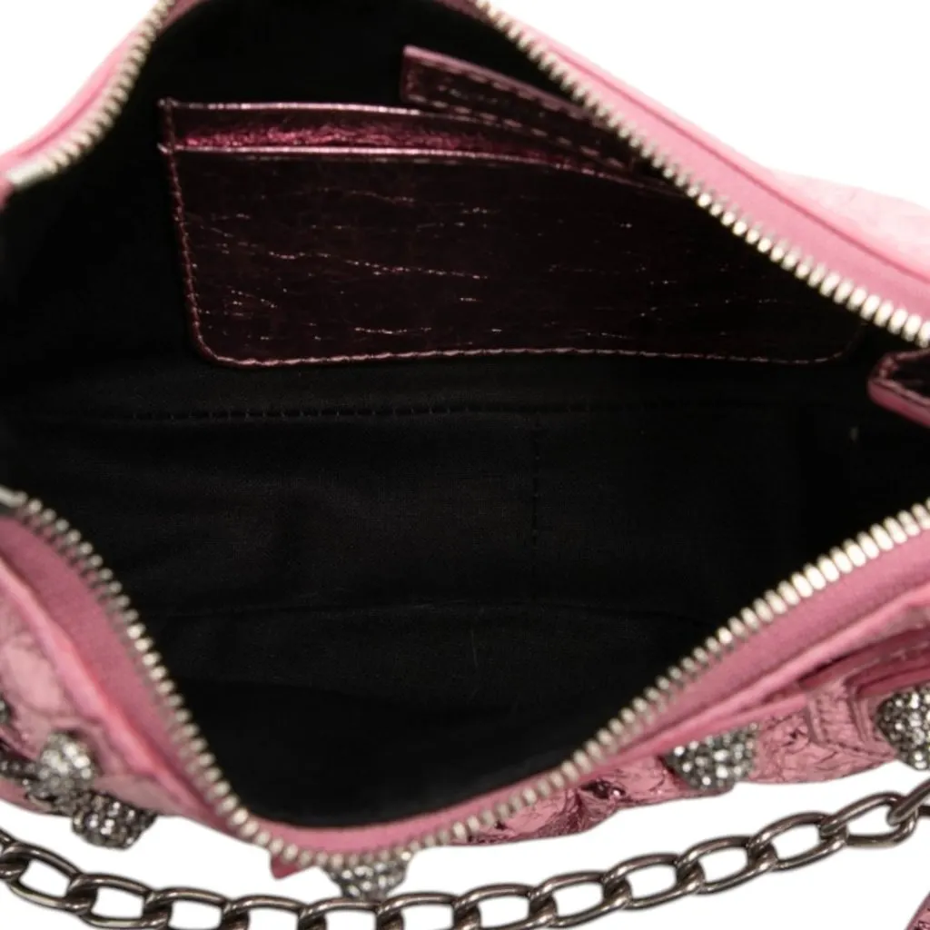 Balenciaga Mini Metallic Lambskin Motocross Le Cagole Pink Leather Very good - Model View