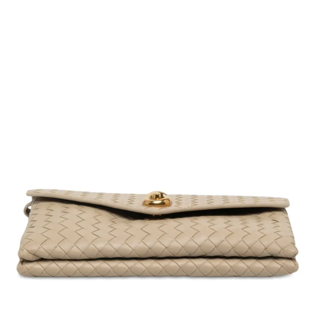 Bottega Veneta Nappa Intrecciato Knot Lock Top Handle Bag Beige Leather Very good - Inside View