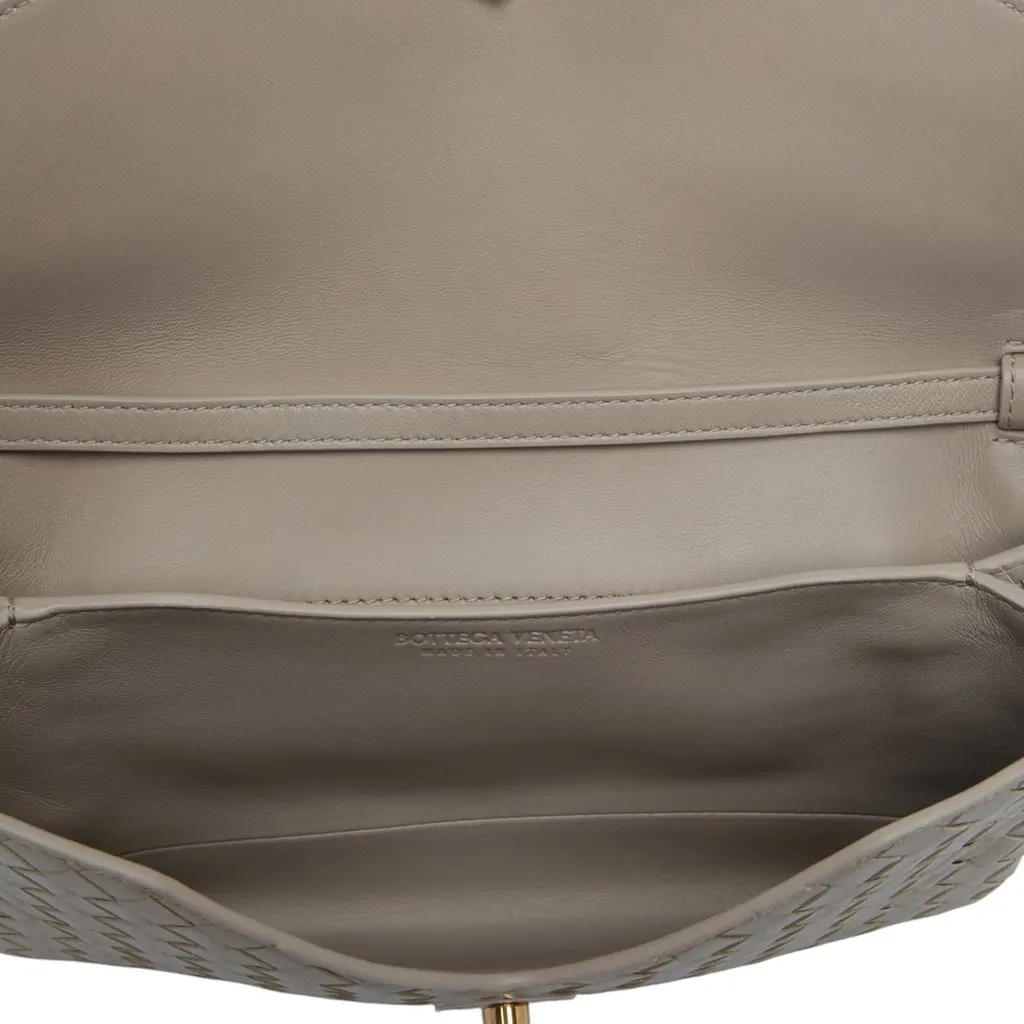 Bottega Veneta Nappa Intrecciato Knot Lock Top Handle Bag Beige Leather Very good - Model View