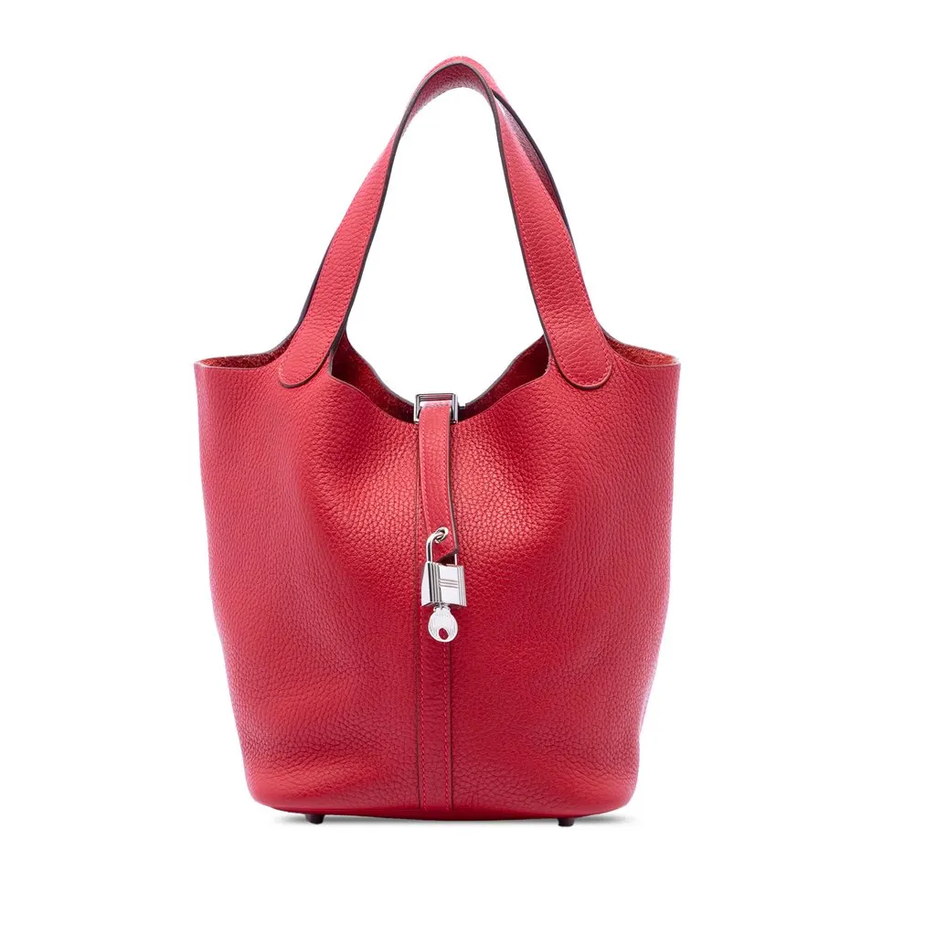 Hermès Clemence Picotin Lock 22 Red Leather Very good - Front View
