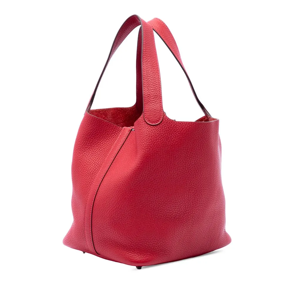 Hermès Clemence Picotin Lock 22 Red Leather Very good - Back View