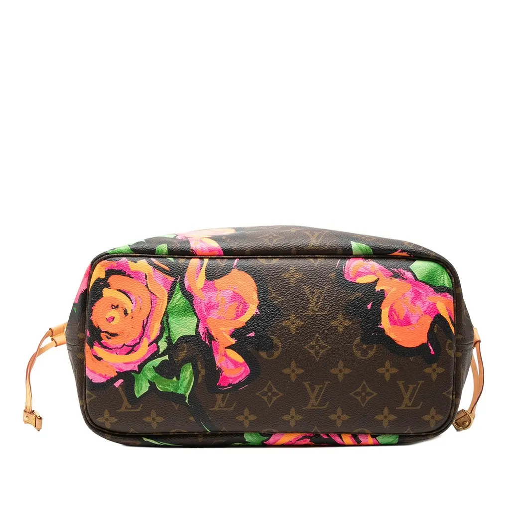 Louis Vuitton Monogram Roses Neverfull MM Brown Very good - Inside View
