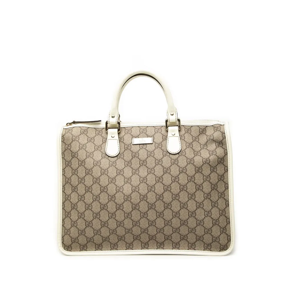 Gucci GG Supreme Satchel Beige Very good - Front View