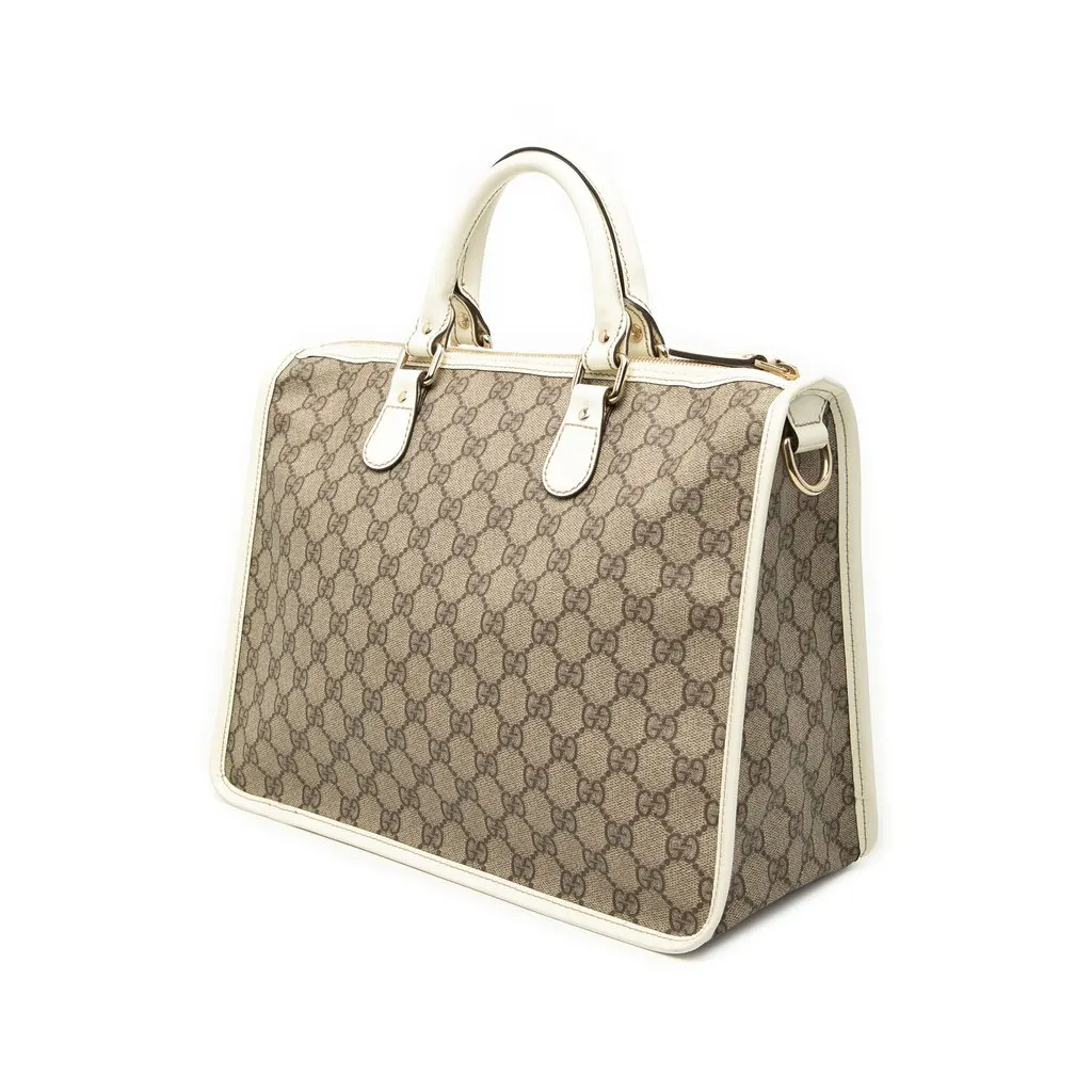 Gucci GG Supreme Satchel Beige Very good - Back View
