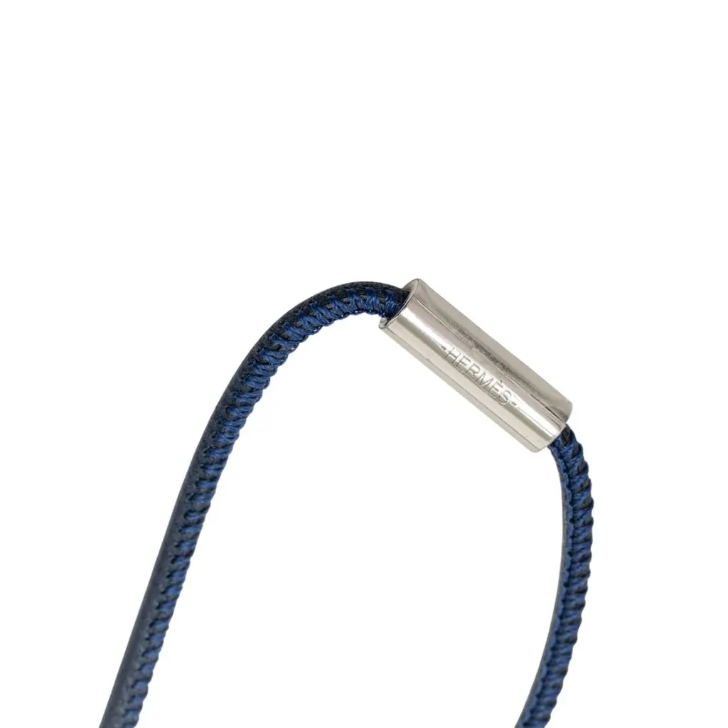 Hermès Buffalo Horn H Equipe Pendant Necklace Blue Very good - Box View