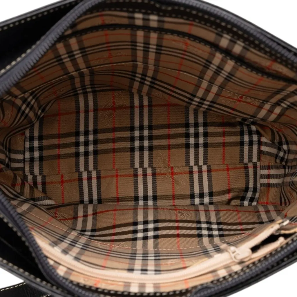 Burberry Leather Shoulder Bag Black Leather Good - Model View