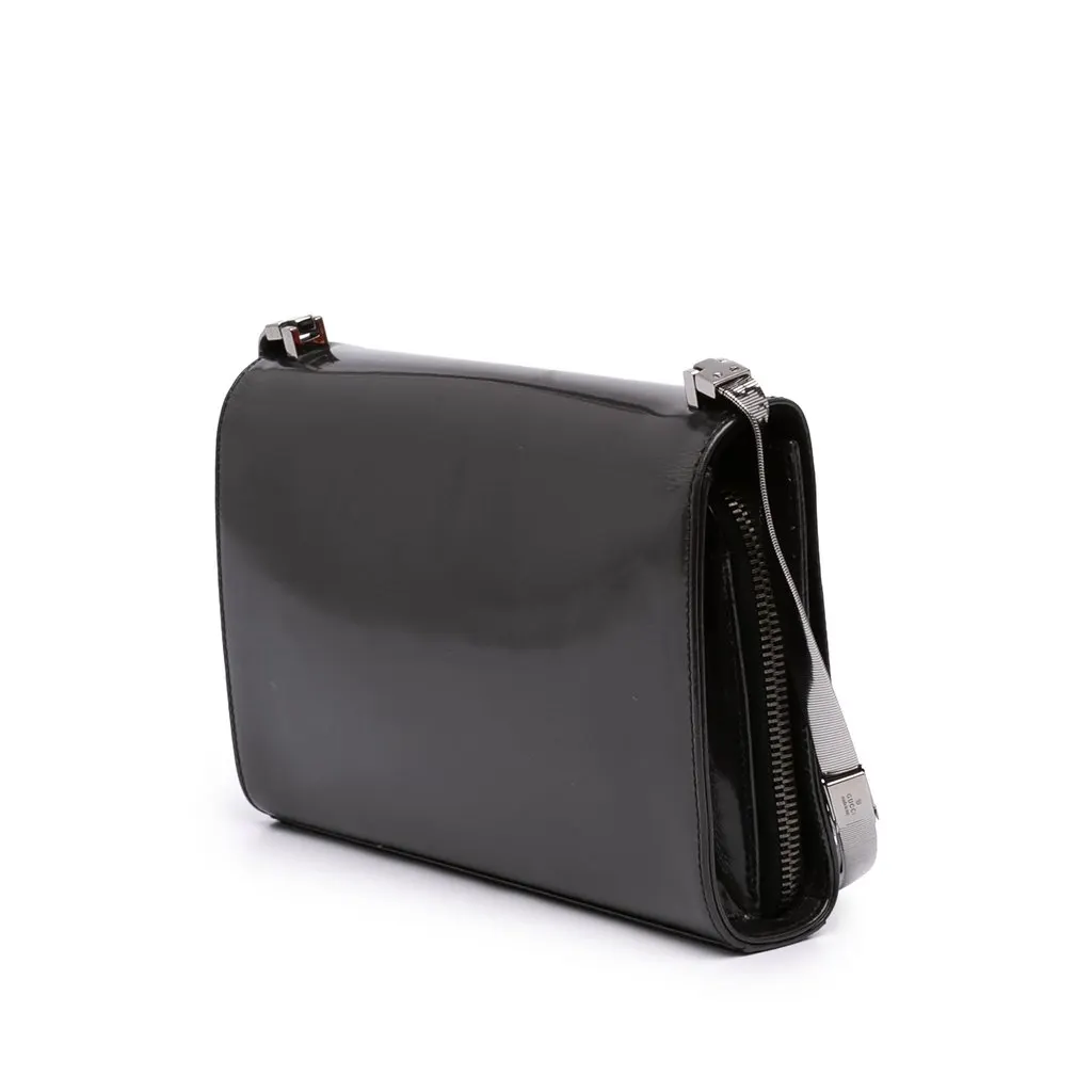 Gucci Patent Leather Shoulder Bag Purple Leather Very good - Back View