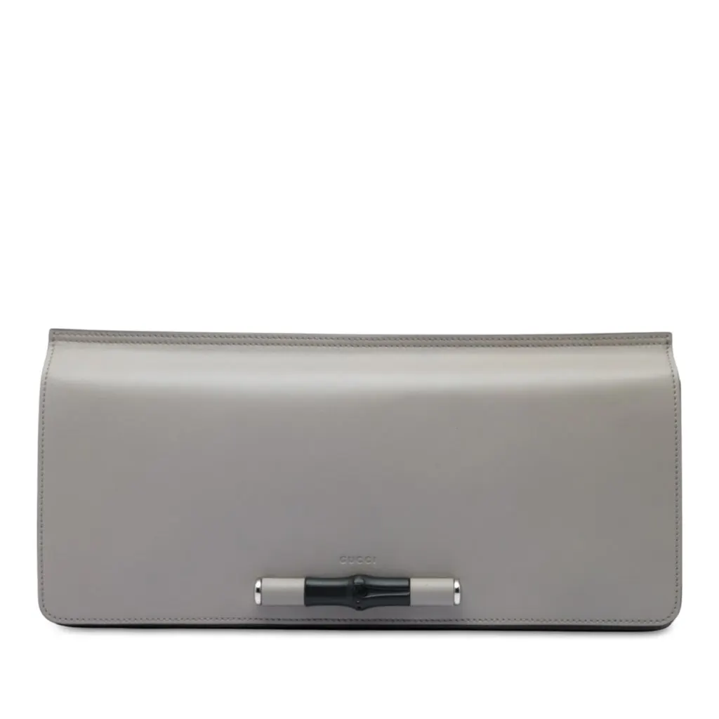 Gucci Calfskin Lady Bamboo Clutch MultiColor Leather Very good - Front View