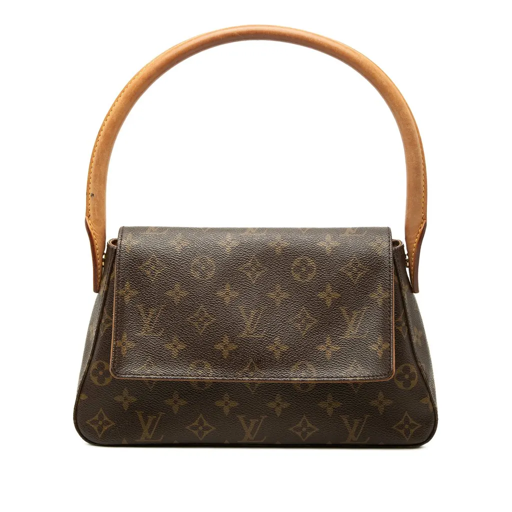 Louis Vuitton Monogram Mini Looping Brown Canvas Good - Front View