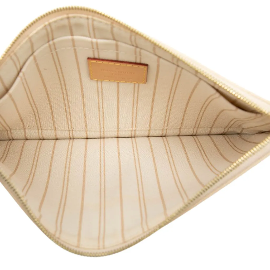 Louis Vuitton Damier Azur Neverfull Pouch MM White Very good - Model View
