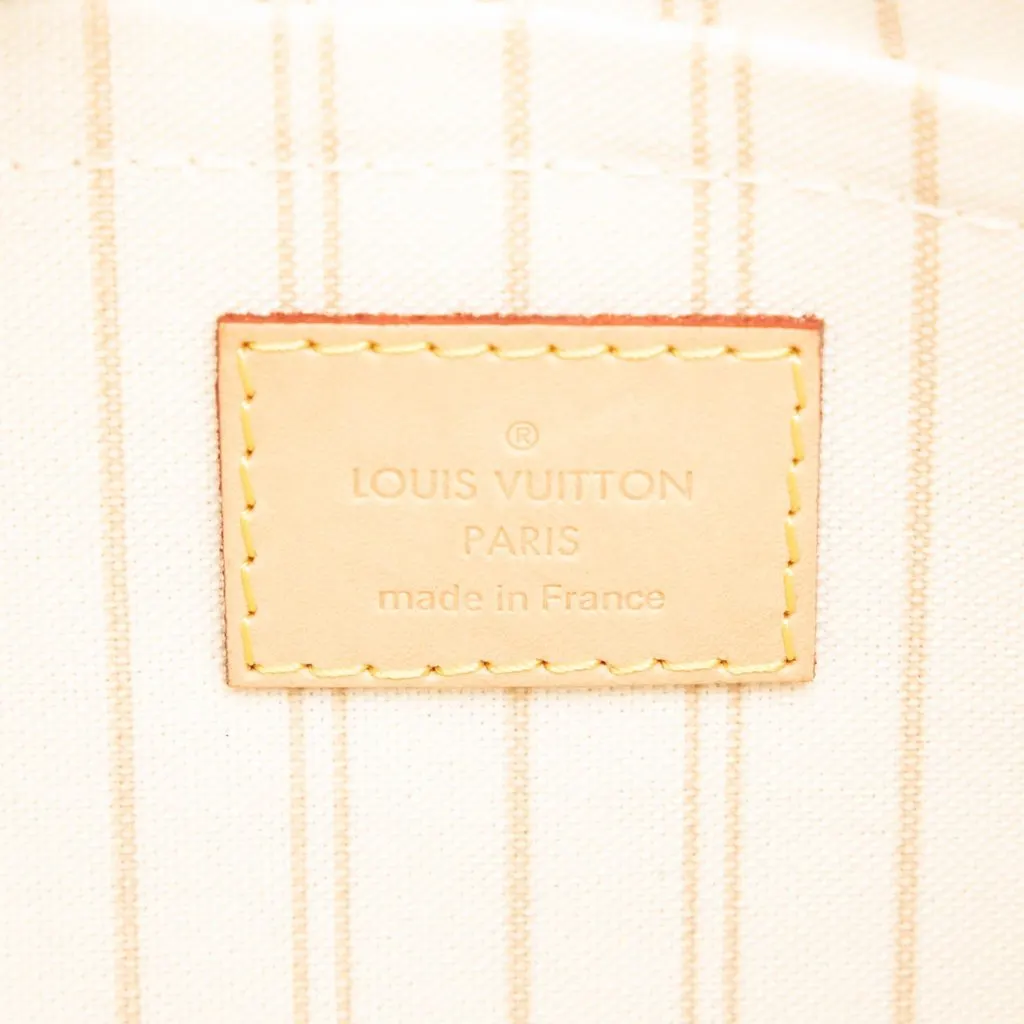 Louis Vuitton Damier Azur Neverfull Pouch MM White Very good - Box View