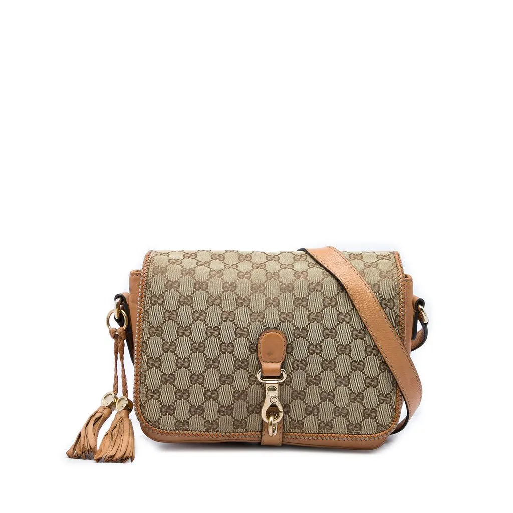 Gucci GG Canvas Marrakech Crossbody Beige Very good - Front View