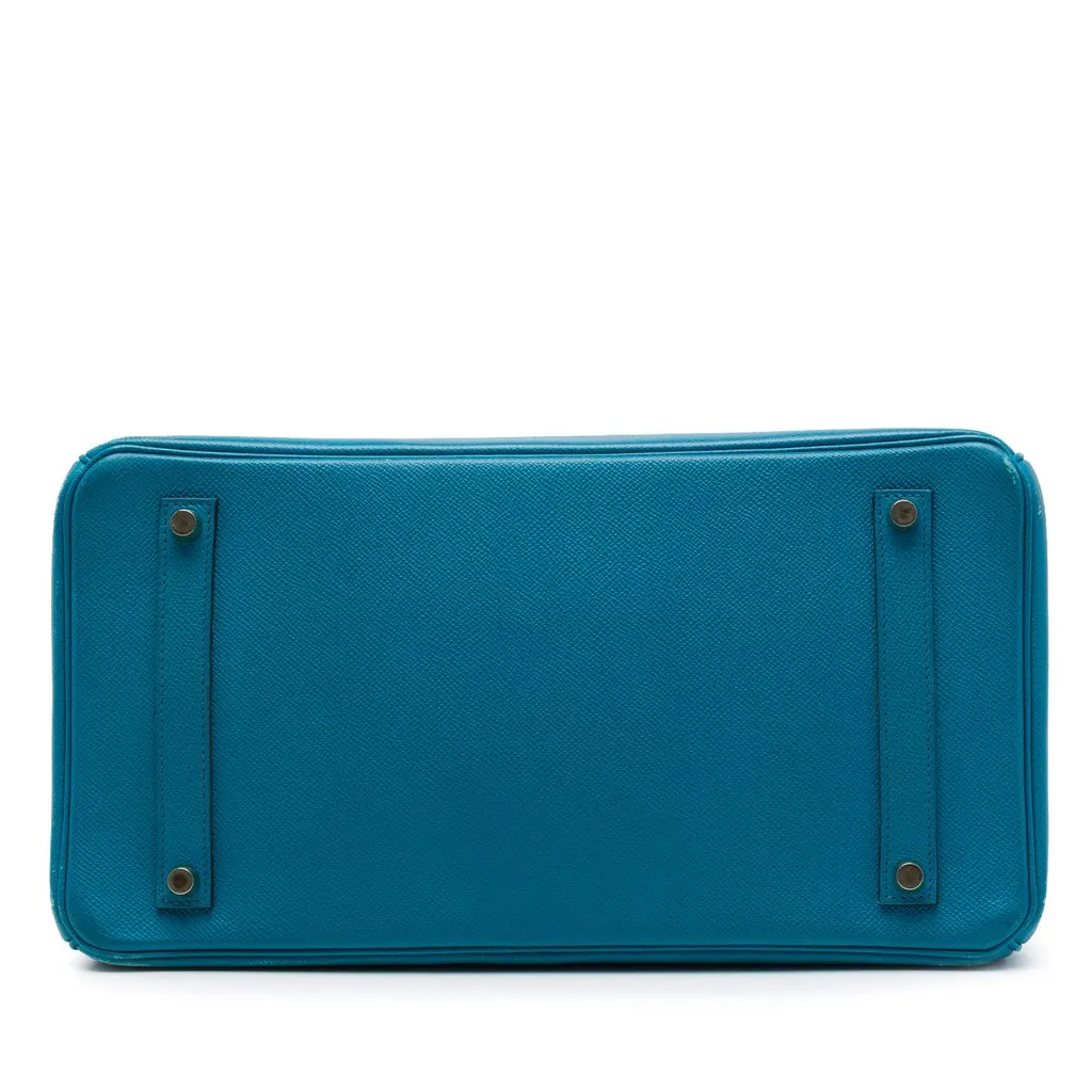 Hermès Epsom Birkin Retourne 35 Blue Leather Very good - Inside View
