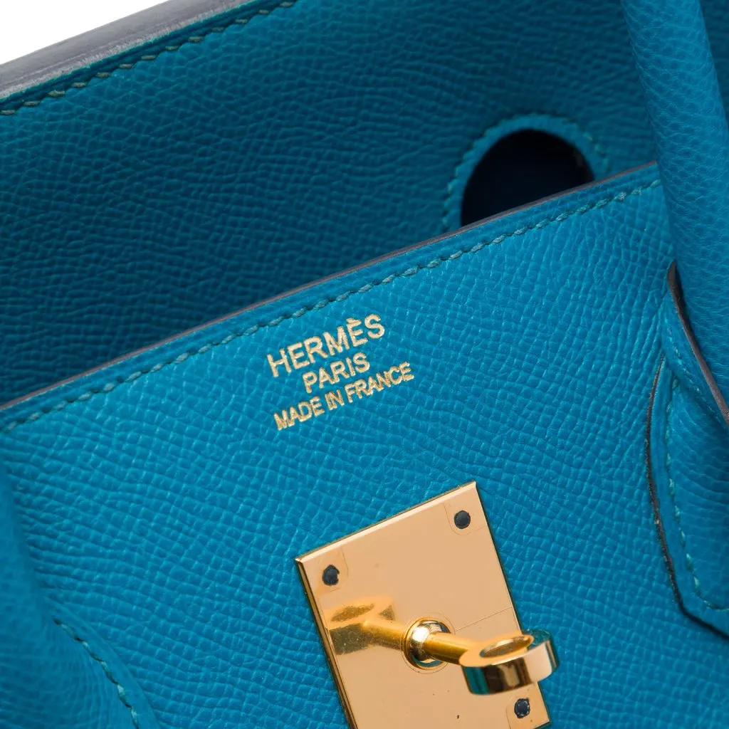 Hermès Epsom Birkin Retourne 35 Blue Leather Very good - Box View