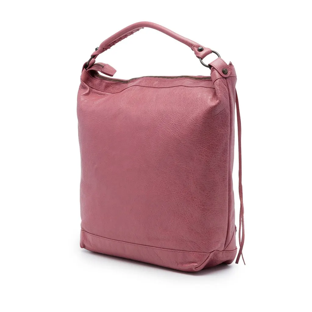 Balenciaga Lambskin Motocross Classic Day Hobo Pink Leather Very good - Back View