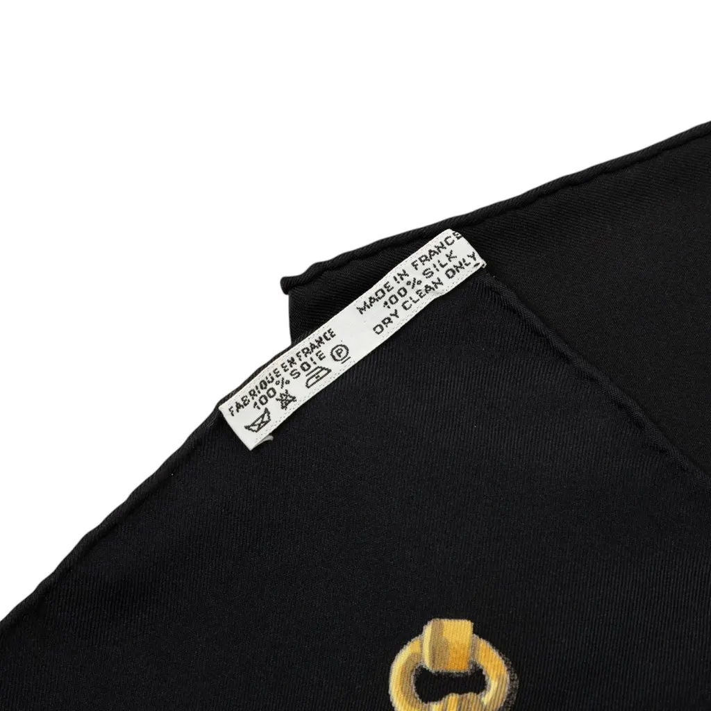 Hermès Marine et Cavalerie Silk Scarf 90 White Silk Good - Model View