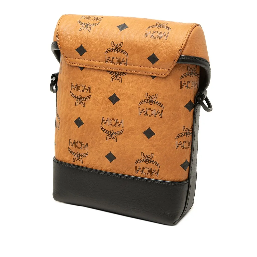 MCM Visetos Coated Canvas Aren NS Crossbody Brown Canvas Very good - Back View