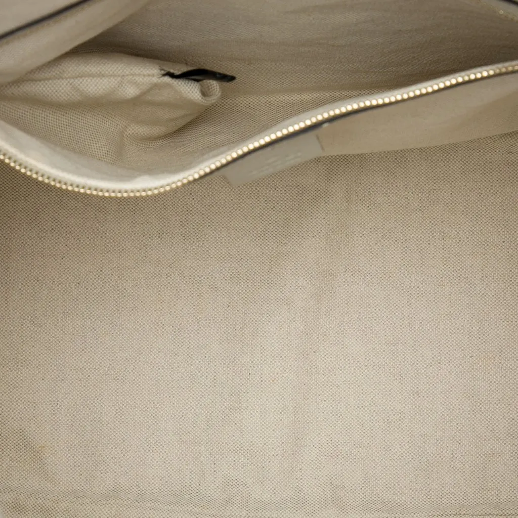Gucci Large Microguccissima Nice Dome Top Handle Bag White Leather Good - Model View