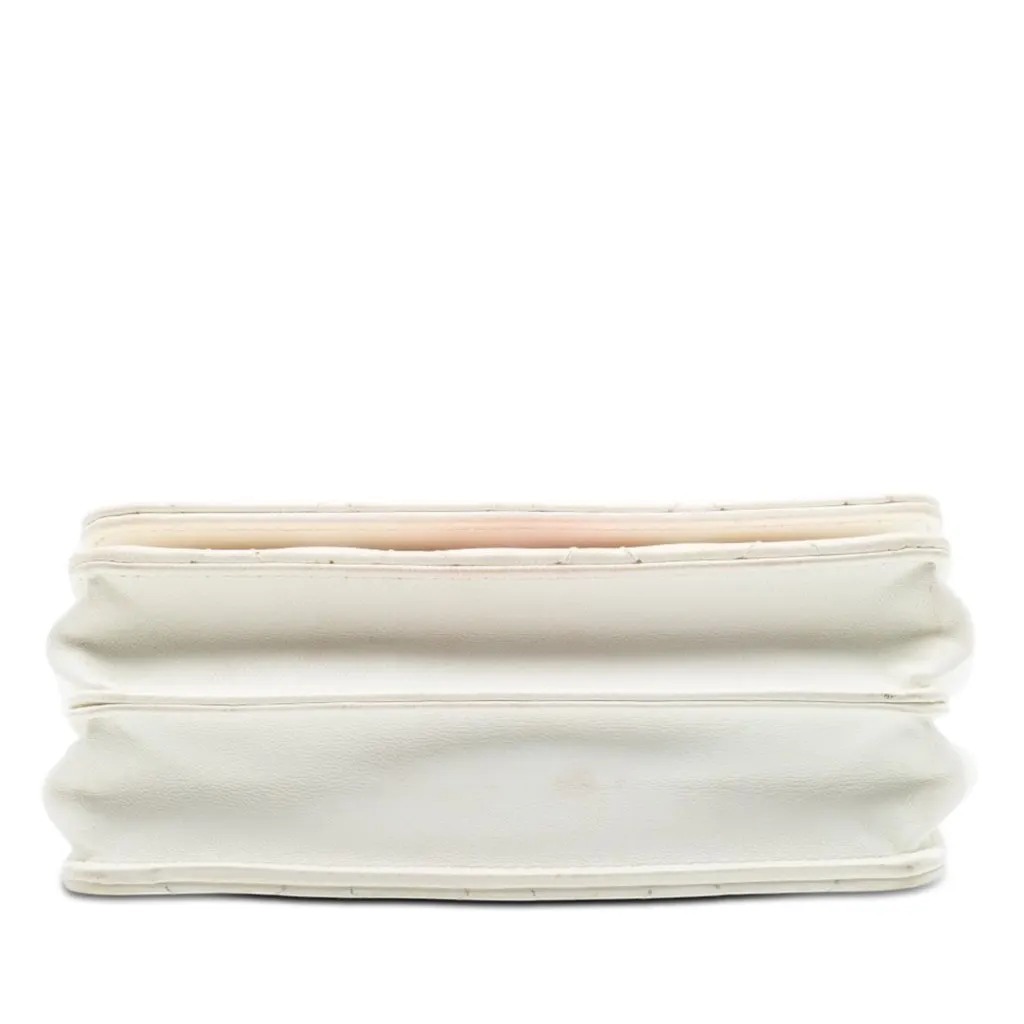 Chanel Quilted Lambskin Romance Wallet On Chain White Leather Very good - Inside View