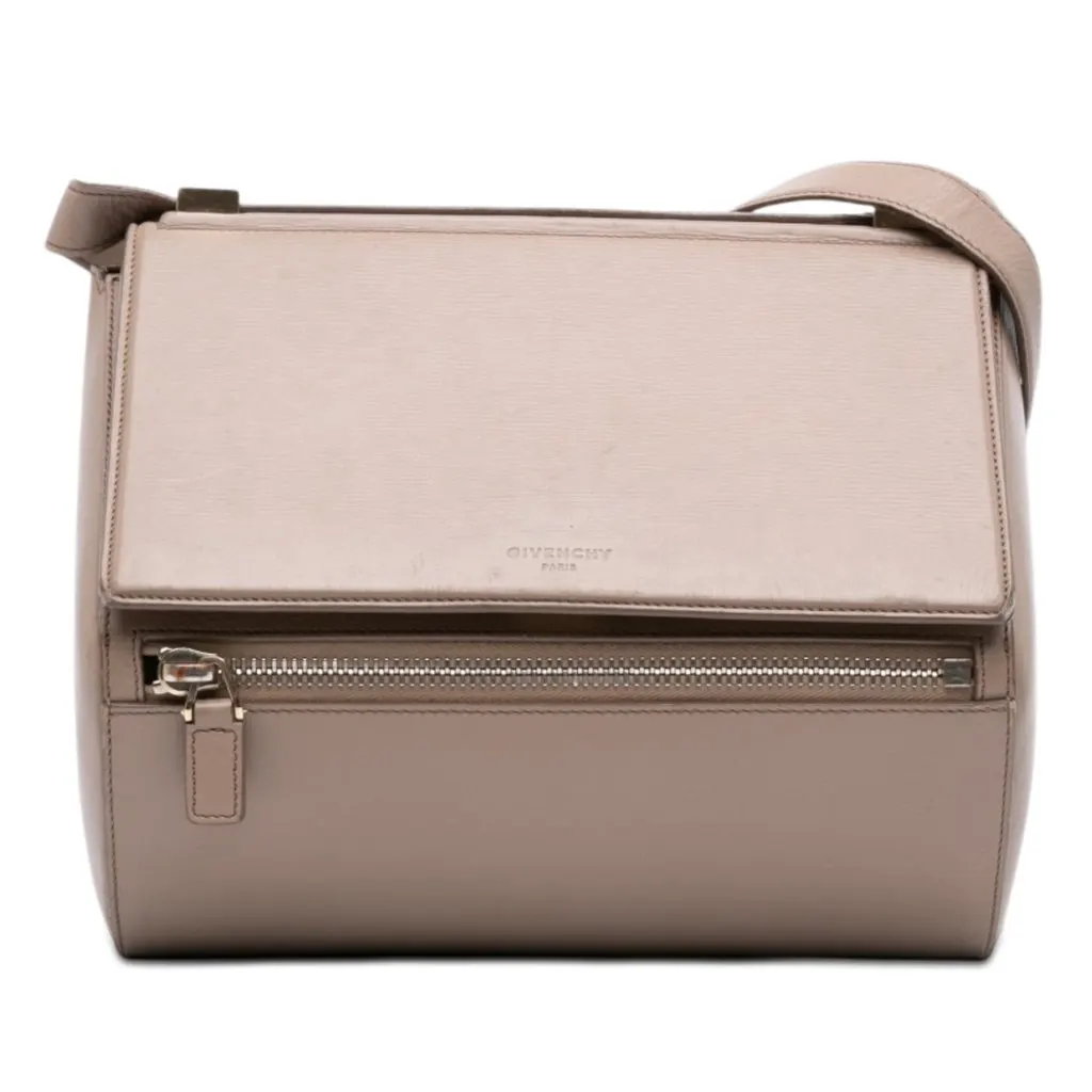 Givenchy Medium Grained Calfskin Pandora Box Crossbody Brown Leather Very good - Front View