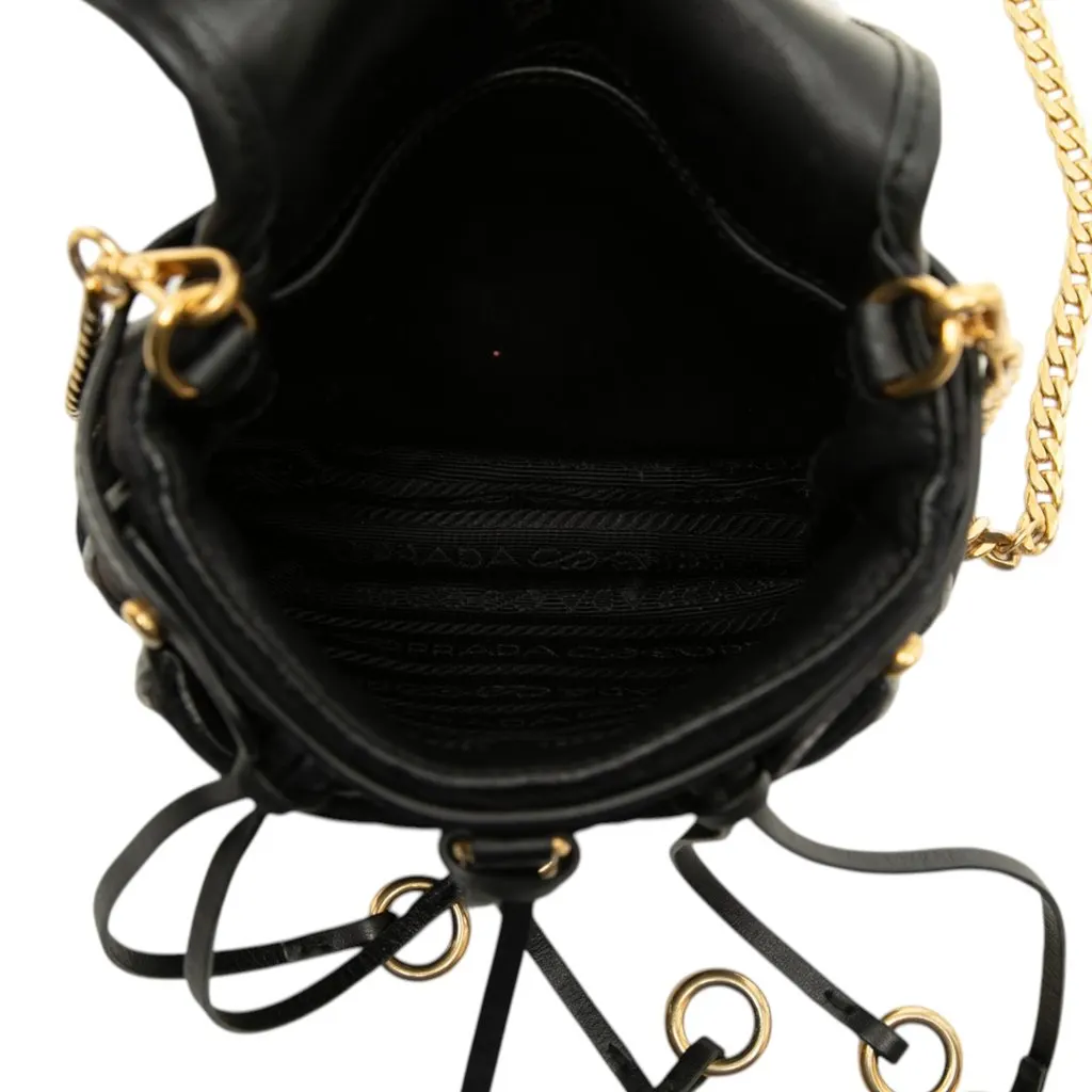 Prada Impuntu Velluto Corsaire Crossbody Black Velvet Very good - Model View