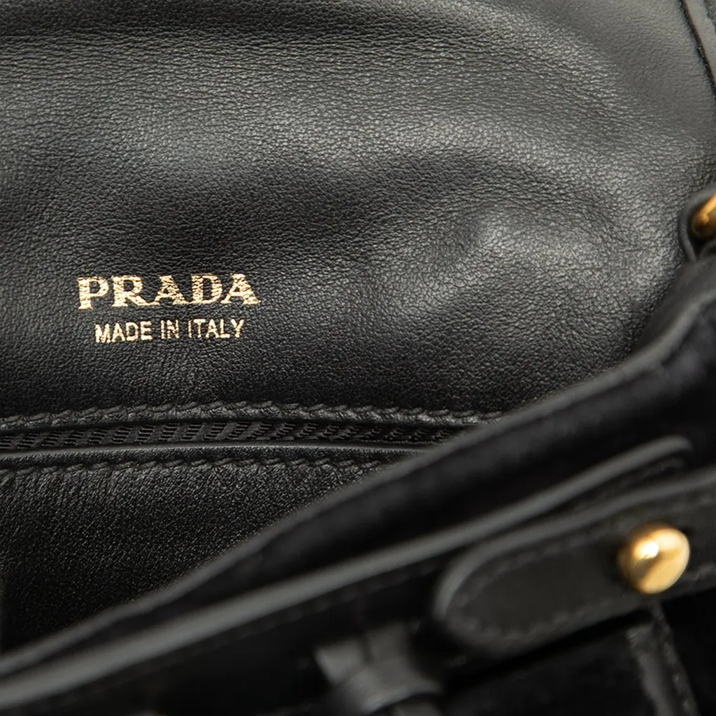 Prada Impuntu Velluto Corsaire Crossbody Black Velvet Very good - Box View