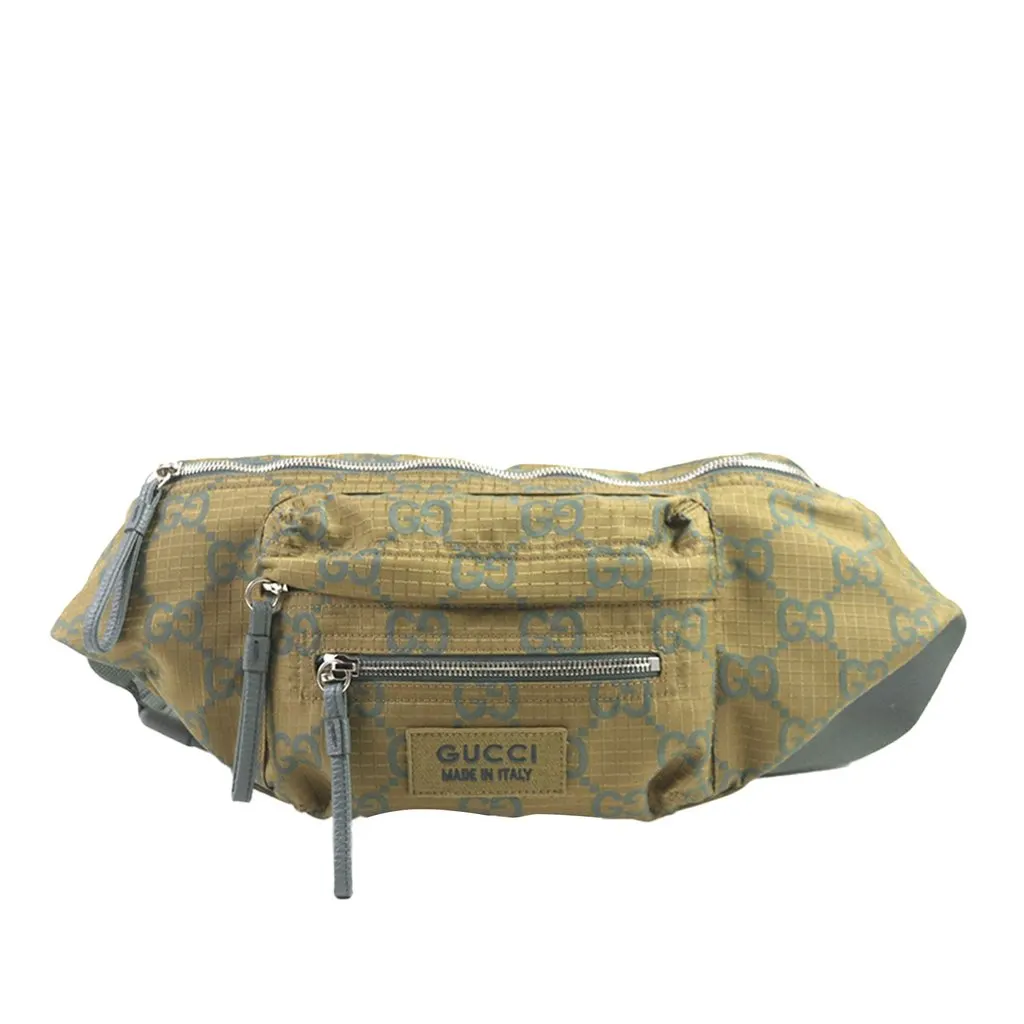 Gucci GG Ripstop Nylon Belt Bag Brown Very good - Front View