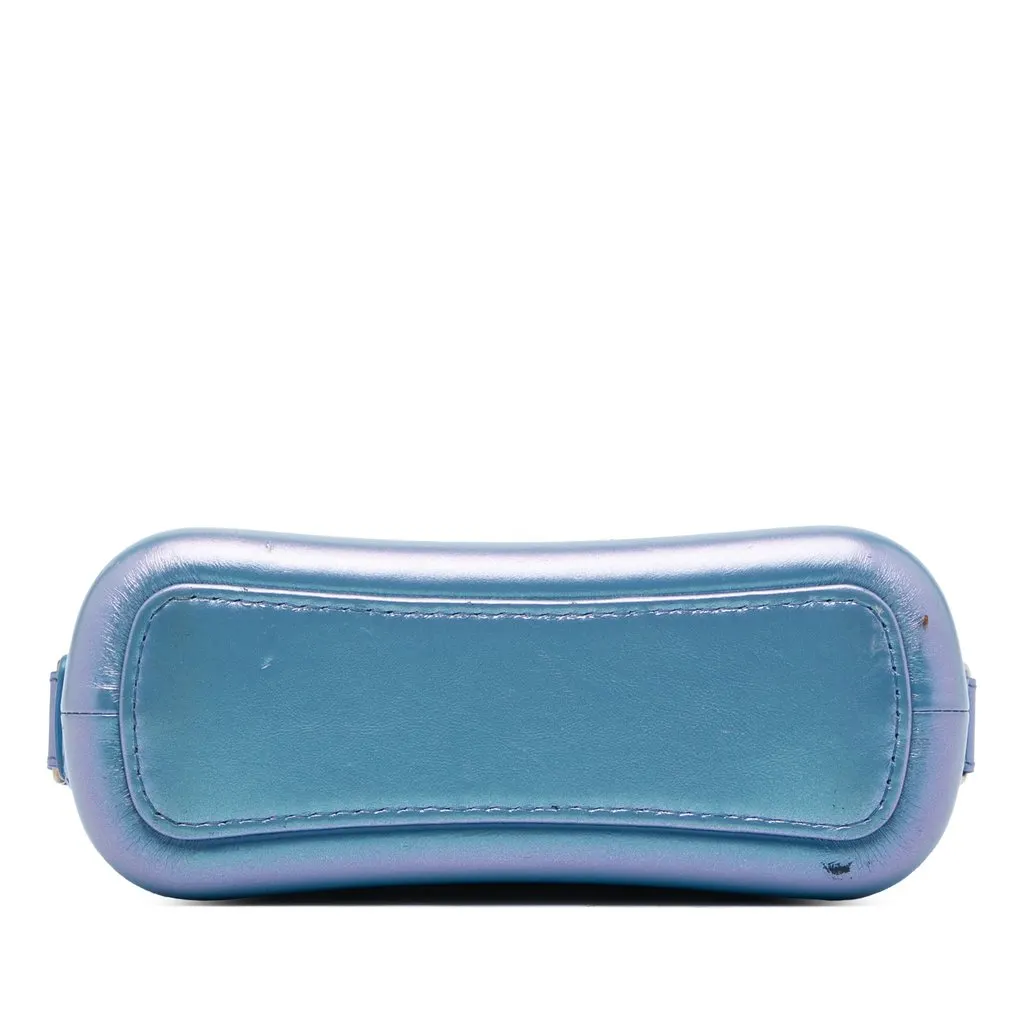 Chanel Small Quilted Iridescent Aged Calfskin Gabrielle Hobo Blue Leather Very good - Inside View