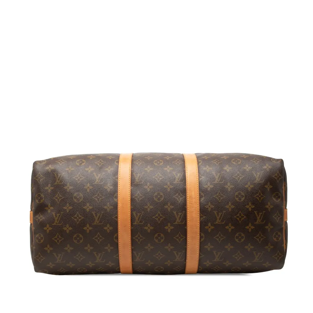 Louis Vuitton Monogram Keepall Bandouliere 50 Brown Canvas Good - Inside View