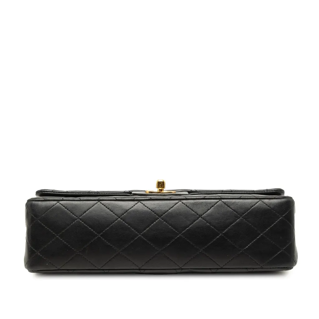 Chanel Medium Classic Lambskin Double Flap Black Leather Very good - Inside View
