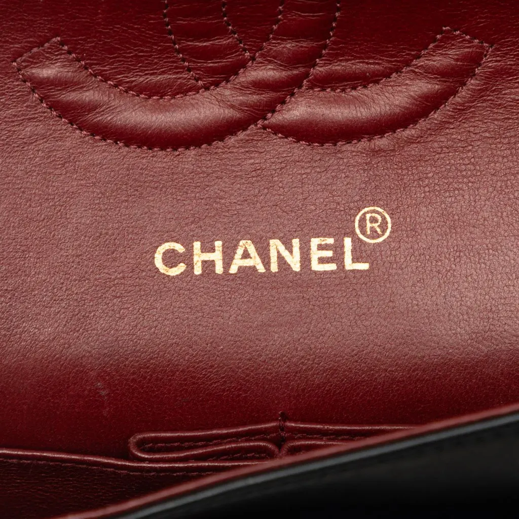 Chanel Medium Classic Lambskin Double Flap Black Leather Very good - Box View