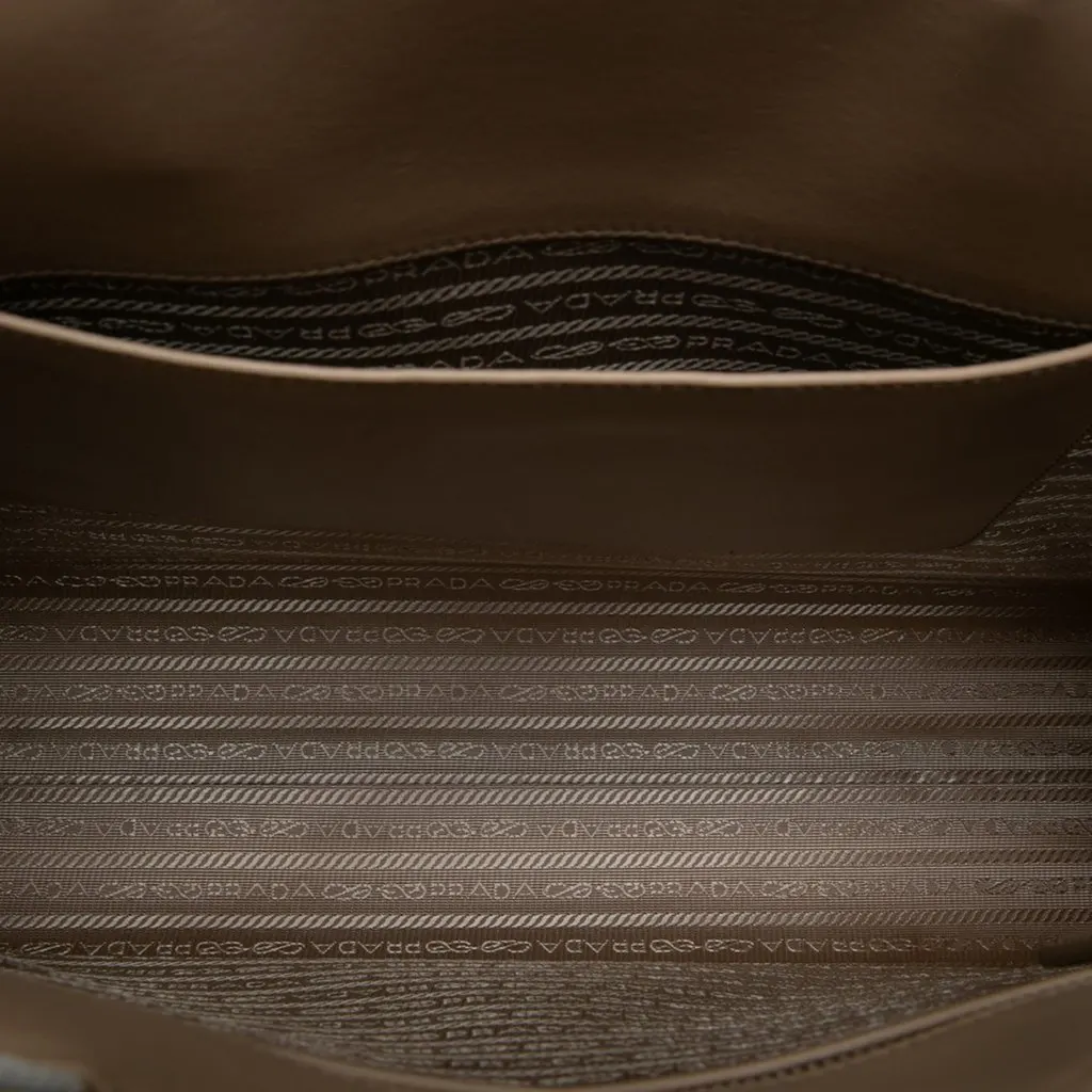 Prada Large Triangolo Jacquard Symbole Tote Beige Jacquard Good - Model View
