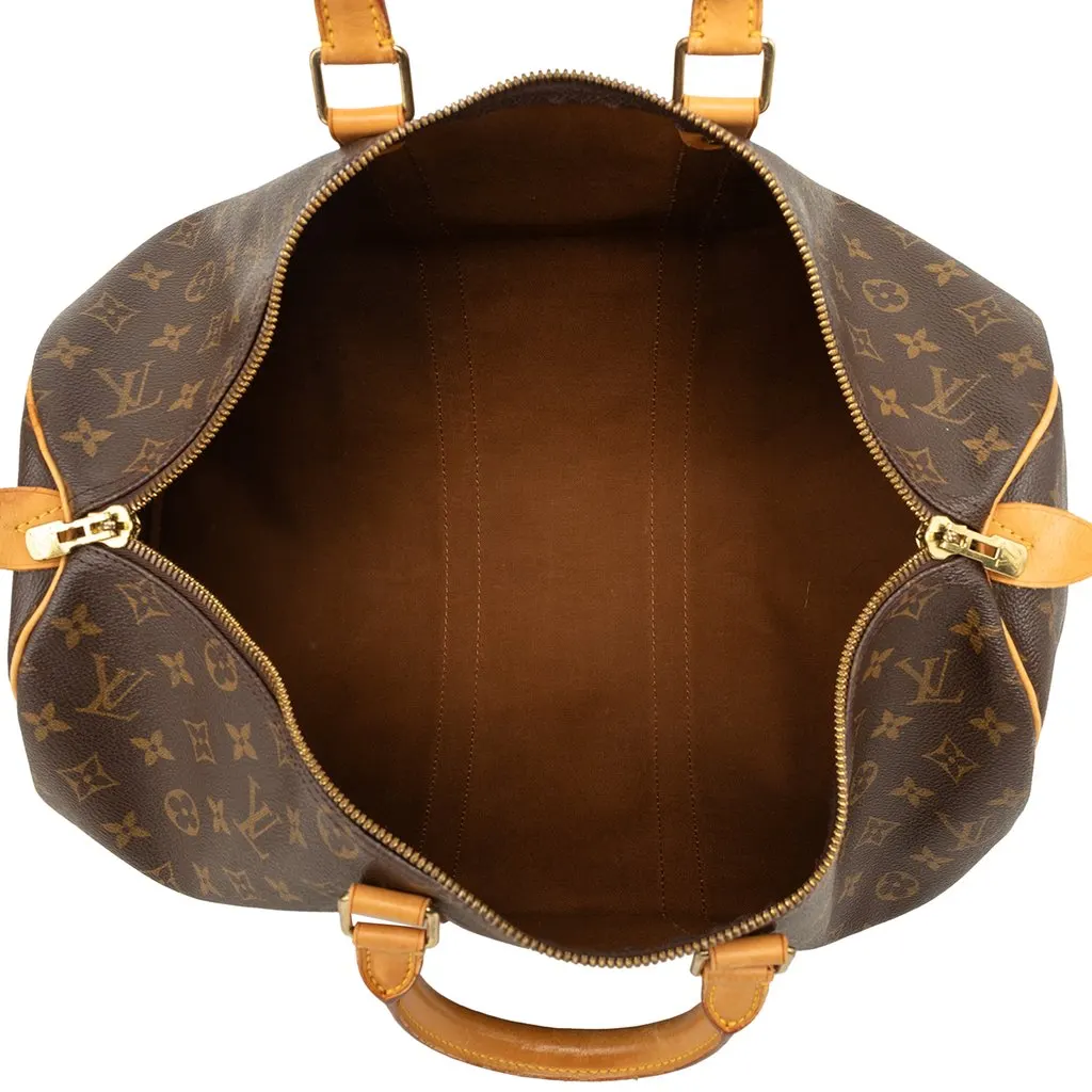 Louis Vuitton Monogram Keepall 45 Brown Canvas Good - Model View