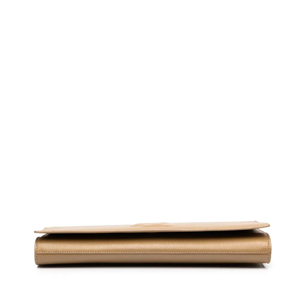 Saint Laurent Large Textured Calfskin Belle de Jour Clutch Beige Leather Good - Inside View