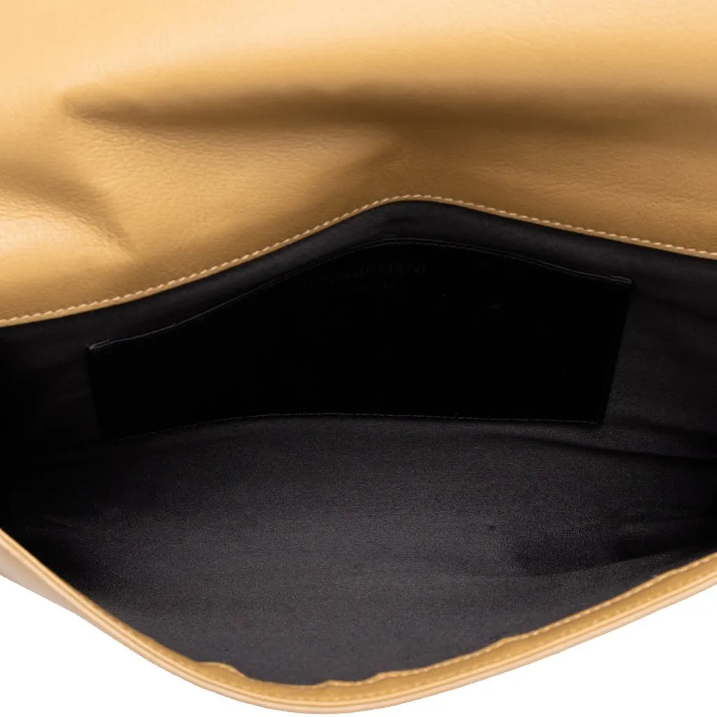 Saint Laurent Large Textured Calfskin Belle de Jour Clutch Beige Leather Good - Model View