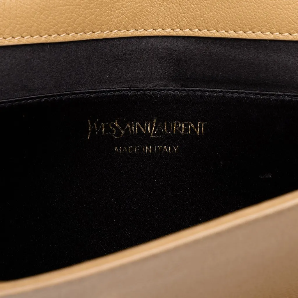 Saint Laurent Large Textured Calfskin Belle de Jour Clutch Beige Leather Good - Box View