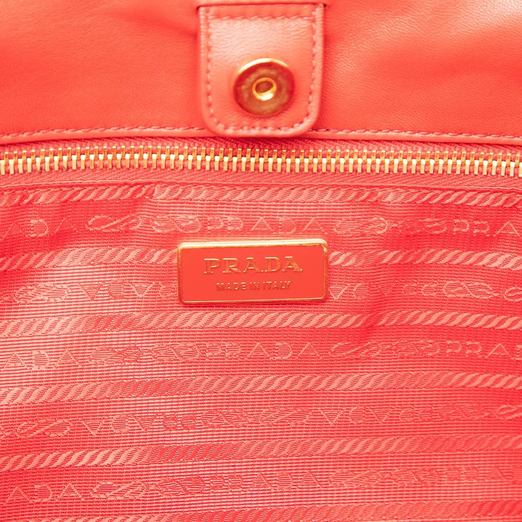 Prada Multicolor Woven Tessuto Shopping Tote Red Very good - Box View