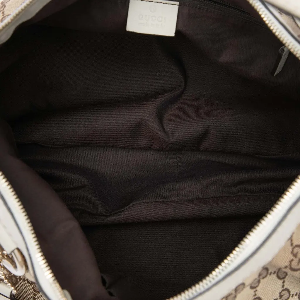 Gucci GG Canvas Sukey Shoulder Bag Beige Canvas Good - Model View